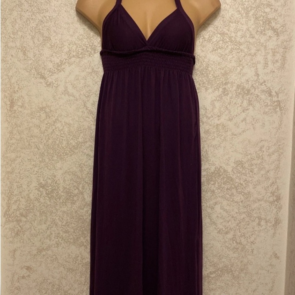 Espresso Deep Purple Halter Maxi Dress